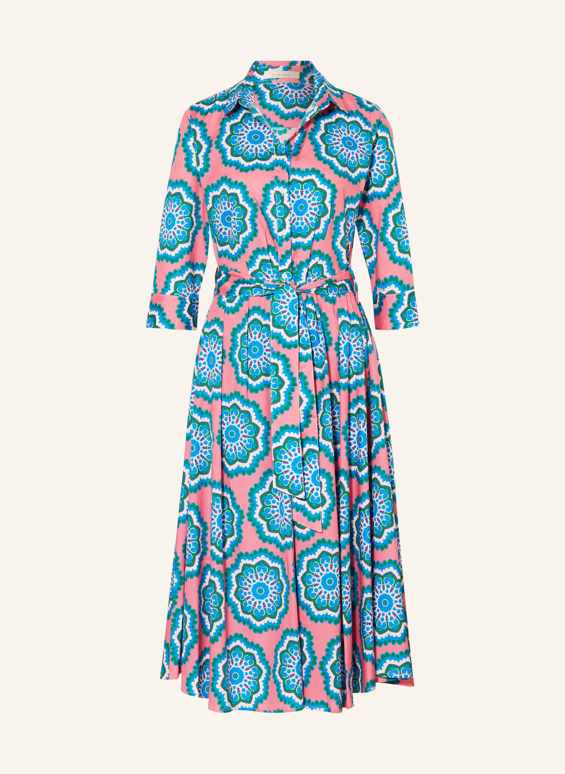 Image of Lilienfels Hemdblusenkleid Mit 3/4-Arm pink