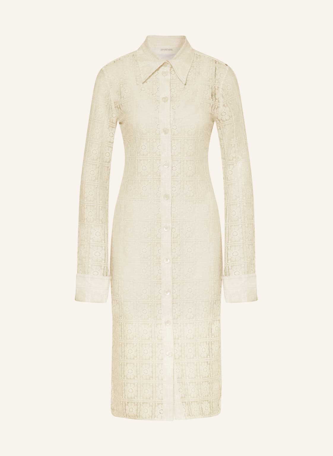 Image of Sportmax Hemdblusenkleid Recente Aus Spitze beige