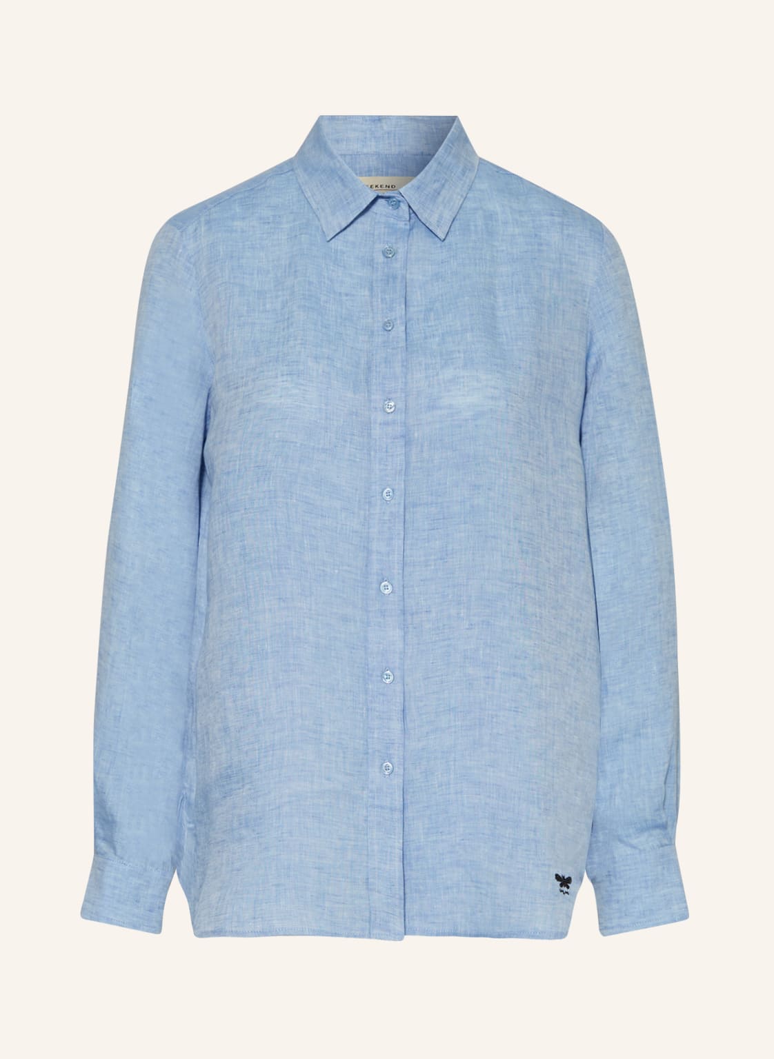 Image of Weekend Maxmara Hemdbluse Werner Aus Leinen blau