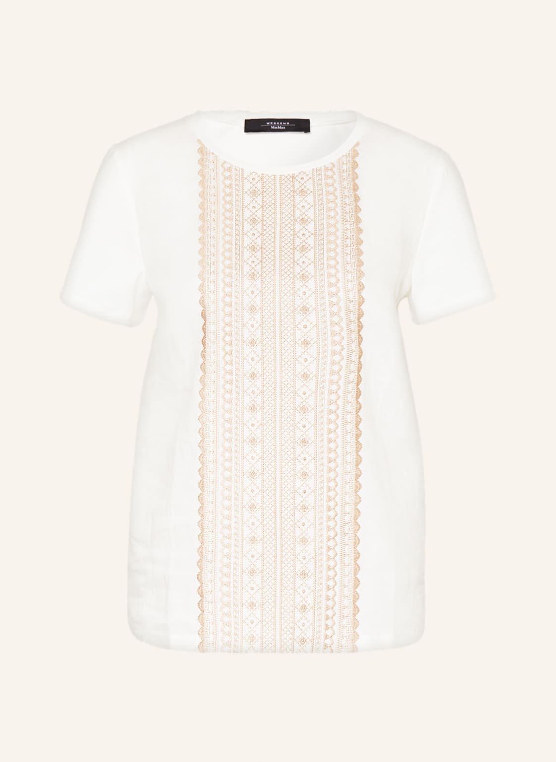 Image of Weekend Maxmara T-Shirt Ideo Im Materialmix weiss