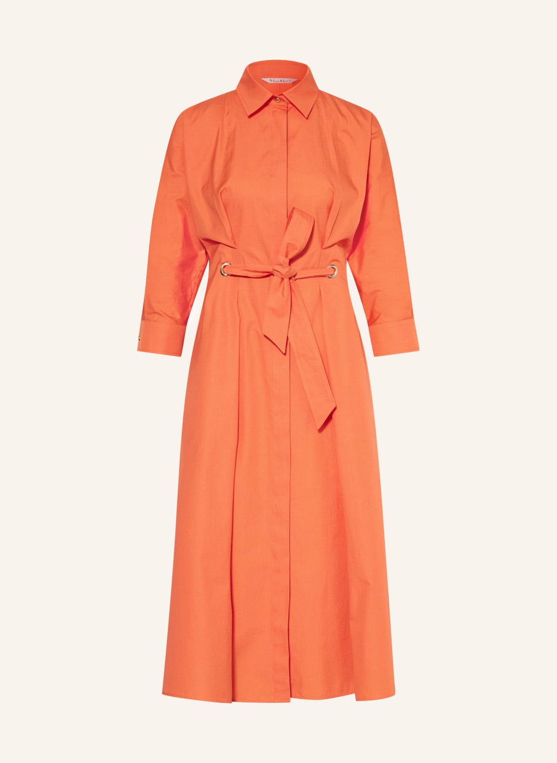 Image of Max Mara Hemdblusenkleid Flavio Mit 3/4-Arm orange