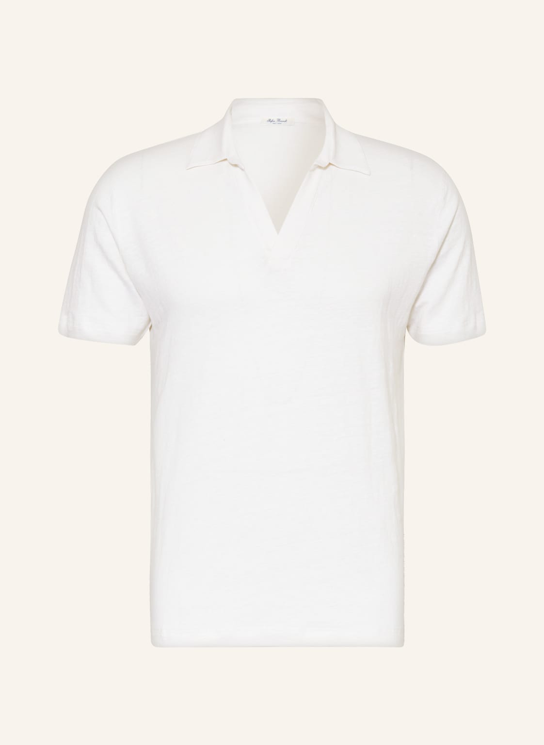 Image of Stefan Brandt Jersey-Poloshirt Aus Leinen weiss