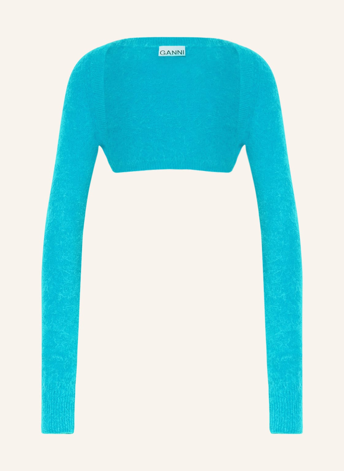 Image of Ganni Strickbolero Mit Alpaka blau