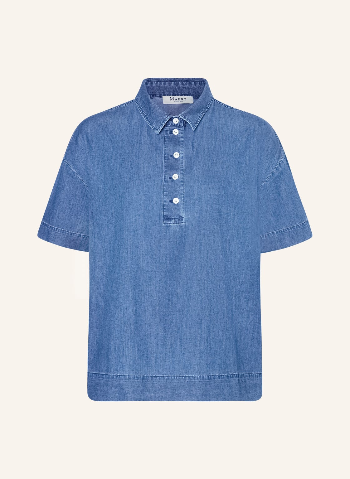 Image of Maerz Muenchen Poloshirt In Jeansoptik blau