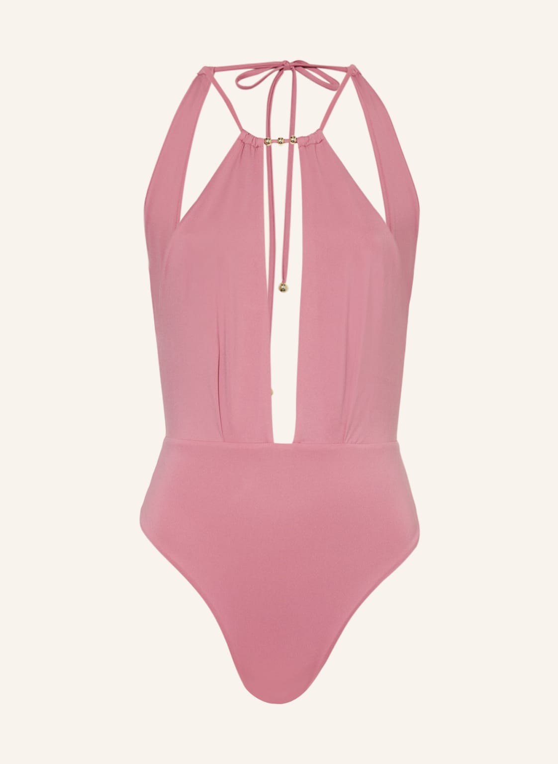 Image of Max Mara Beachwear High-Neck-Badeanzug Claris rosa