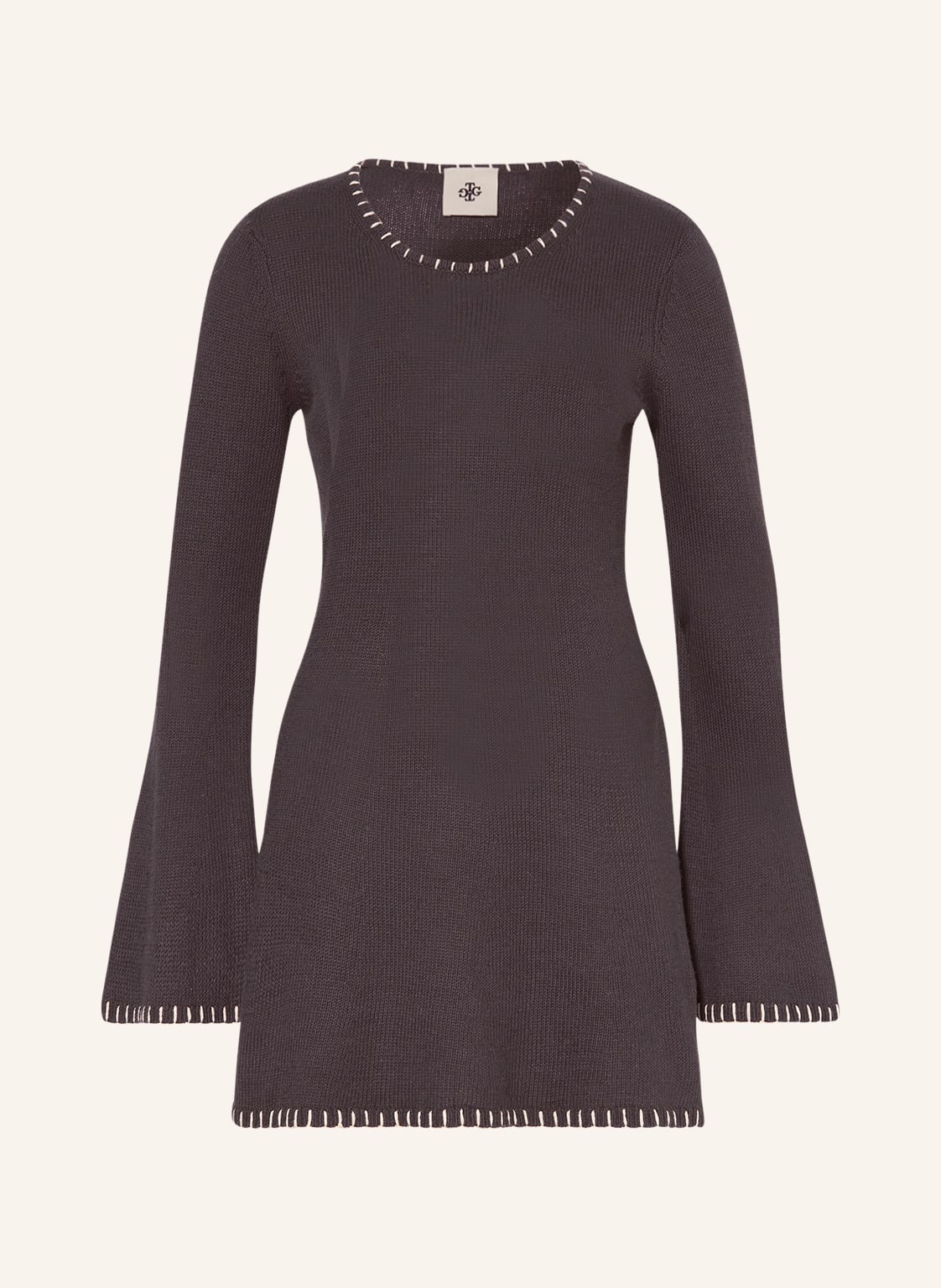 Image of The Garment Strickkleid Egypt Mit Leinen grau