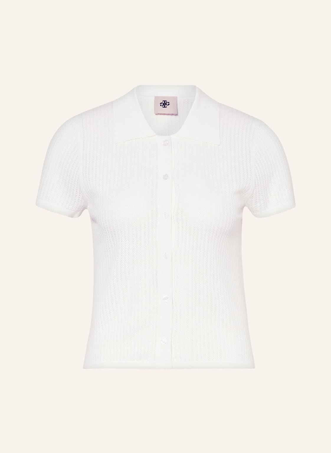 Image of The Garment Strick-Poloshirt weiss