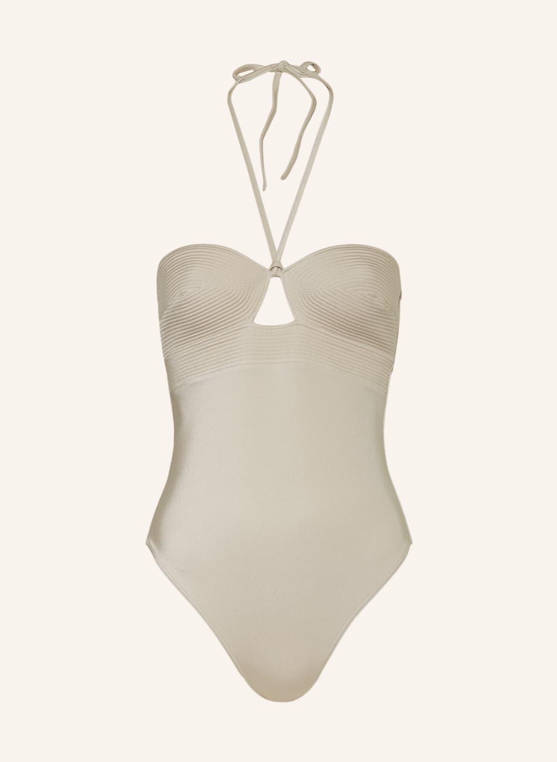 Image of Calvin Klein Neckholder-Badeanzug Ck Black Structured beige