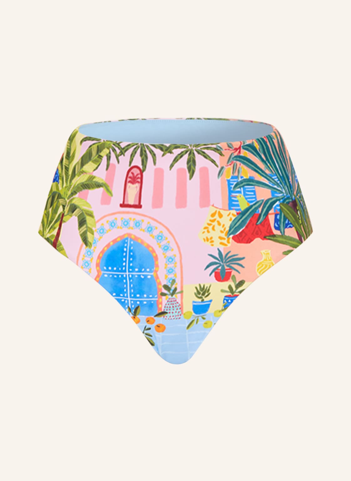 Image of Seafolly High-Waist-Bikini-Hose On Vacation blau