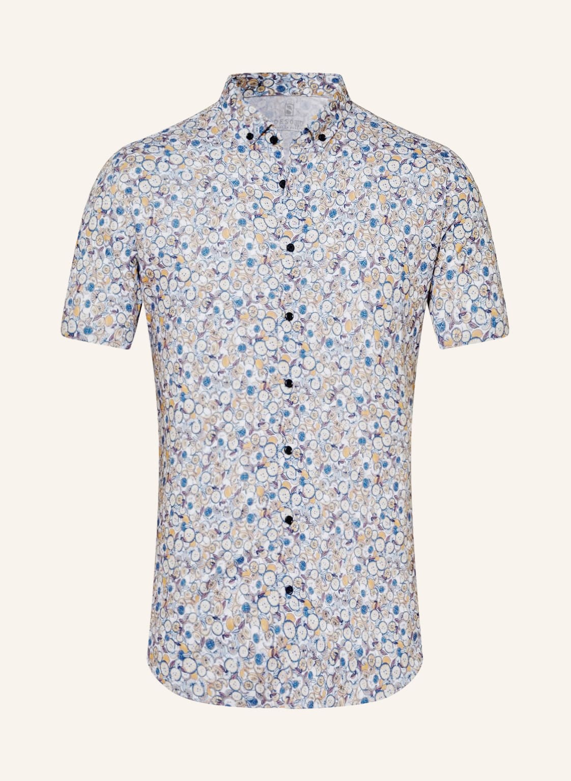 Image of Desoto Kurzarm-Hemd Slim Fit Aus Jersey orange