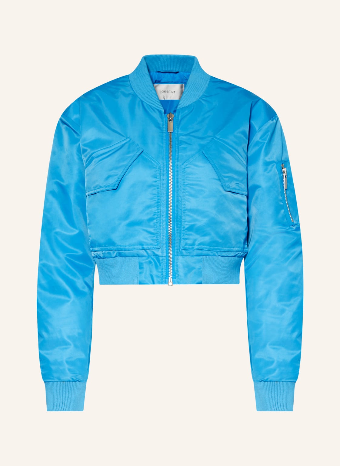 Image of Gestuz Cropped-Blouson Sillesengz blau