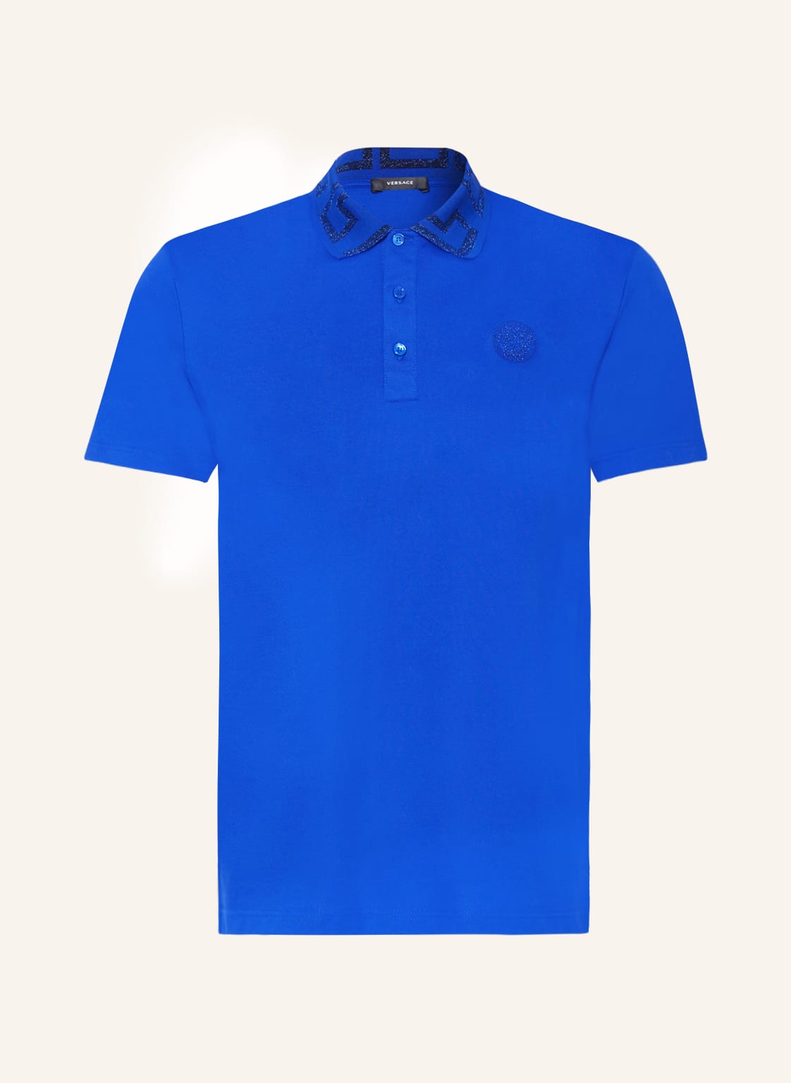 Image of Versace Piqué-Poloshirt Taylor Fit blau