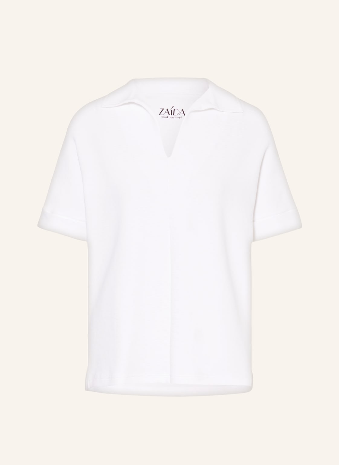 Image of Zaída Jersey-Poloshirt Mit Schmucksteinen weiss
