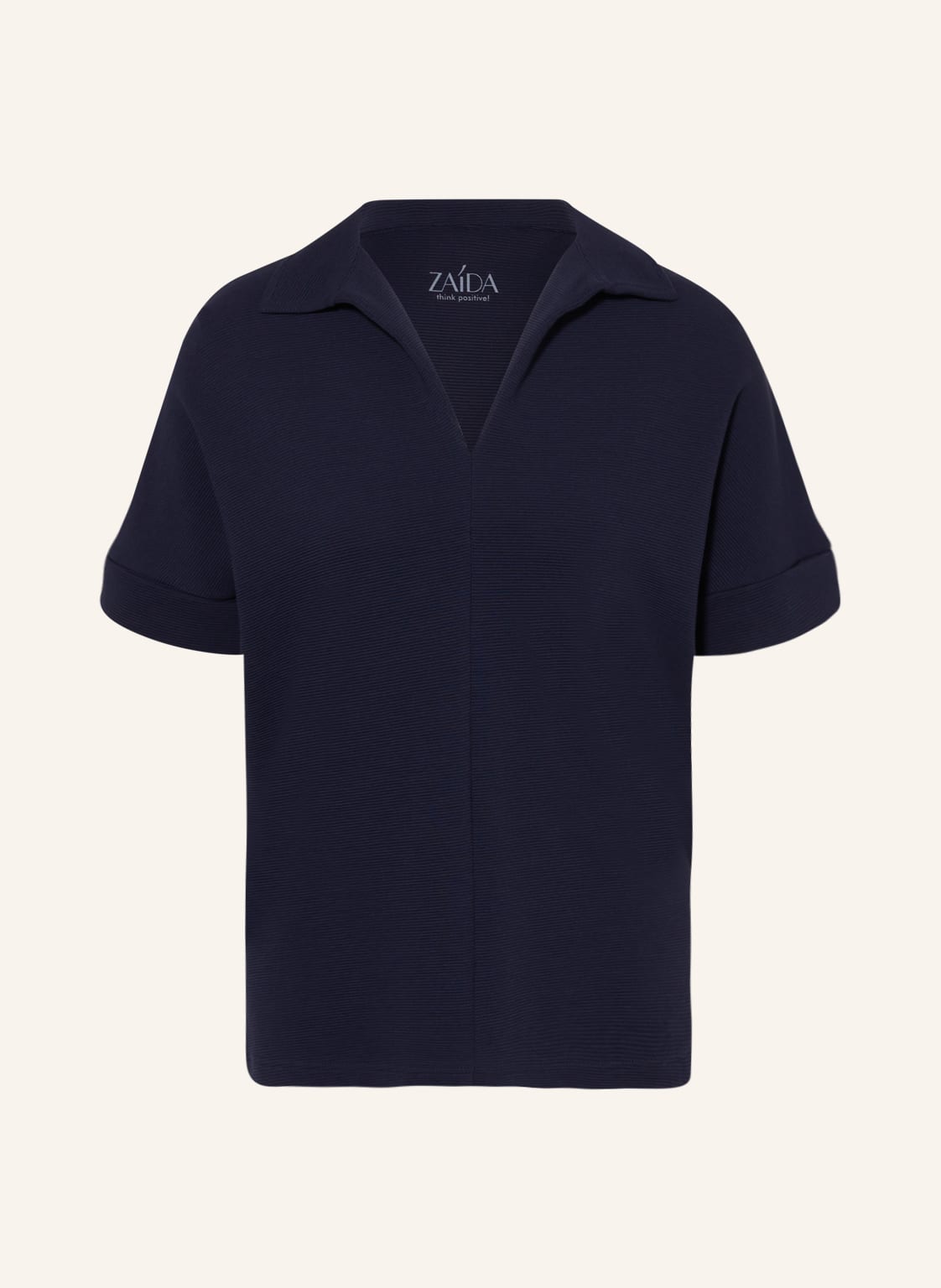 Image of Zaída Jersey-Poloshirt Mit Schmucksteinen blau