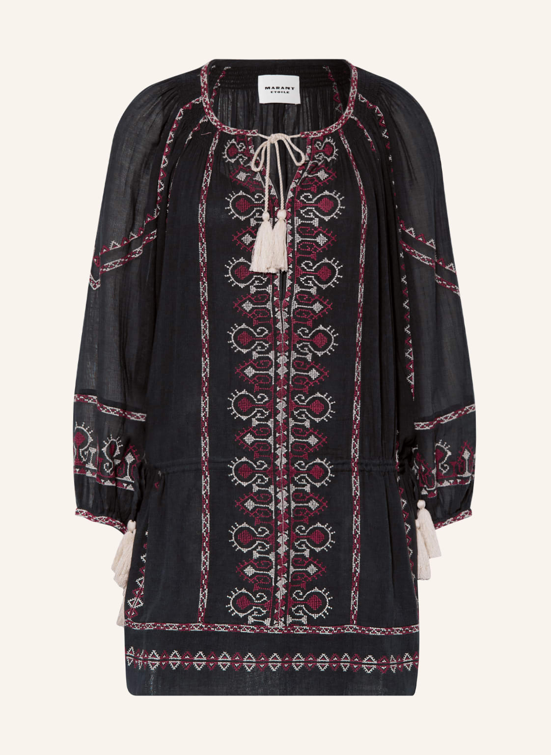 Image of Isabel Marant Étoile Kleid Parsley Mit Stickereien schwarz