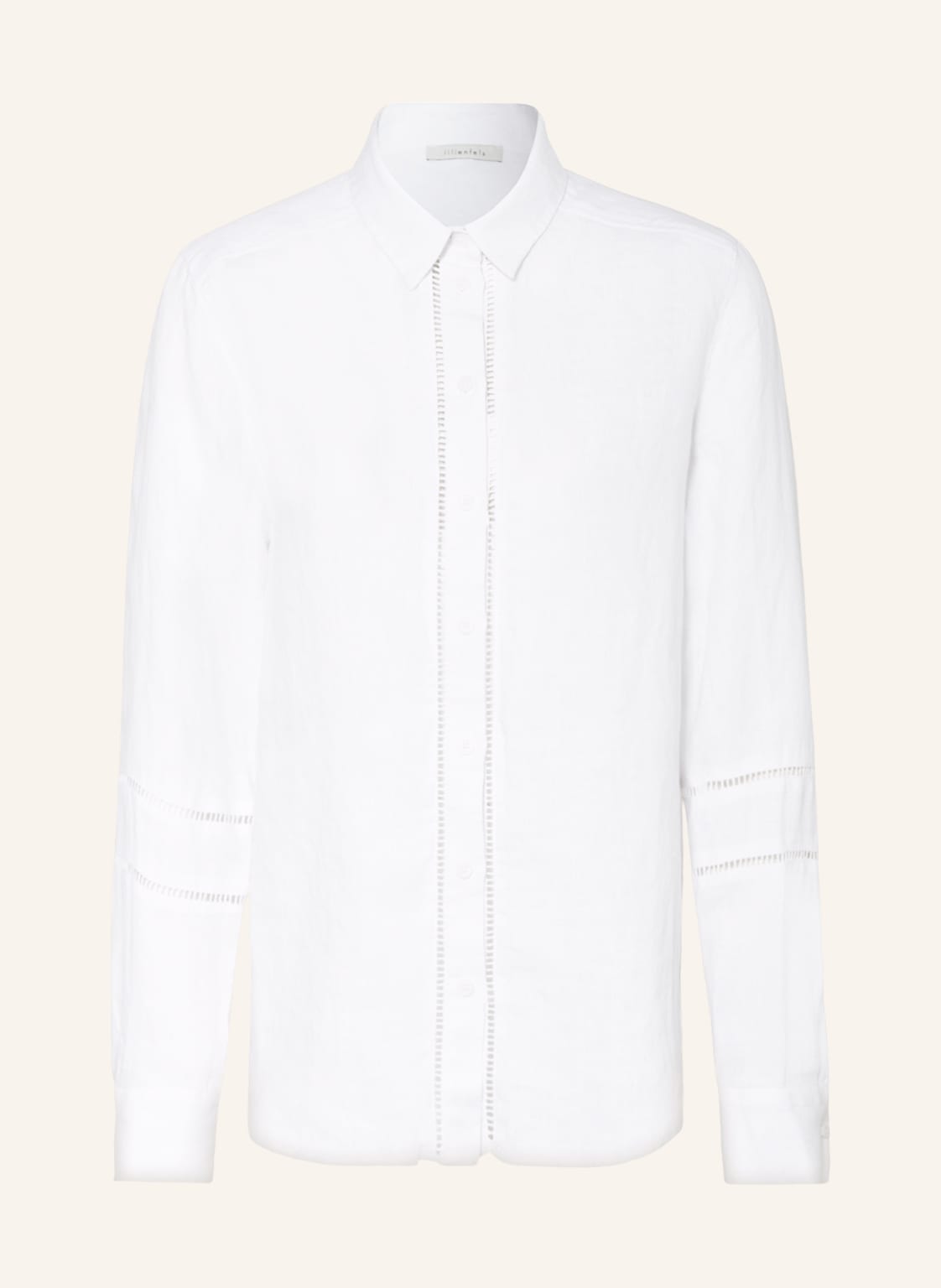 Image of Lilienfels Hemdbluse Aus Leinen Mit Lochspitze weiss