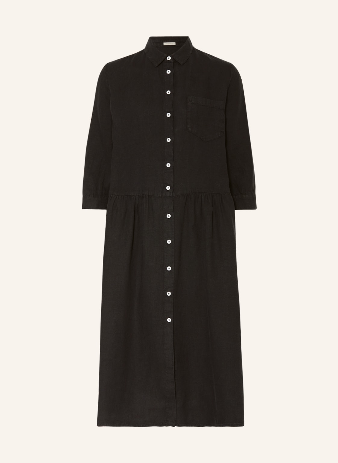 Image of Lilienfels Hemdblusenkleid Aus Leinen schwarz