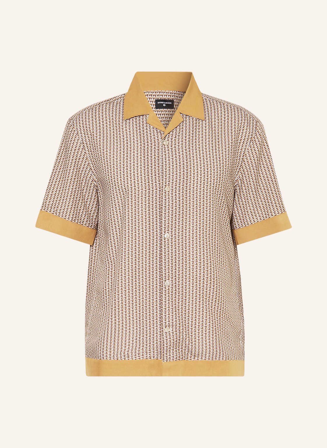 Image of Strellson Kurzarm-Hemd Cao Comfort Fit beige