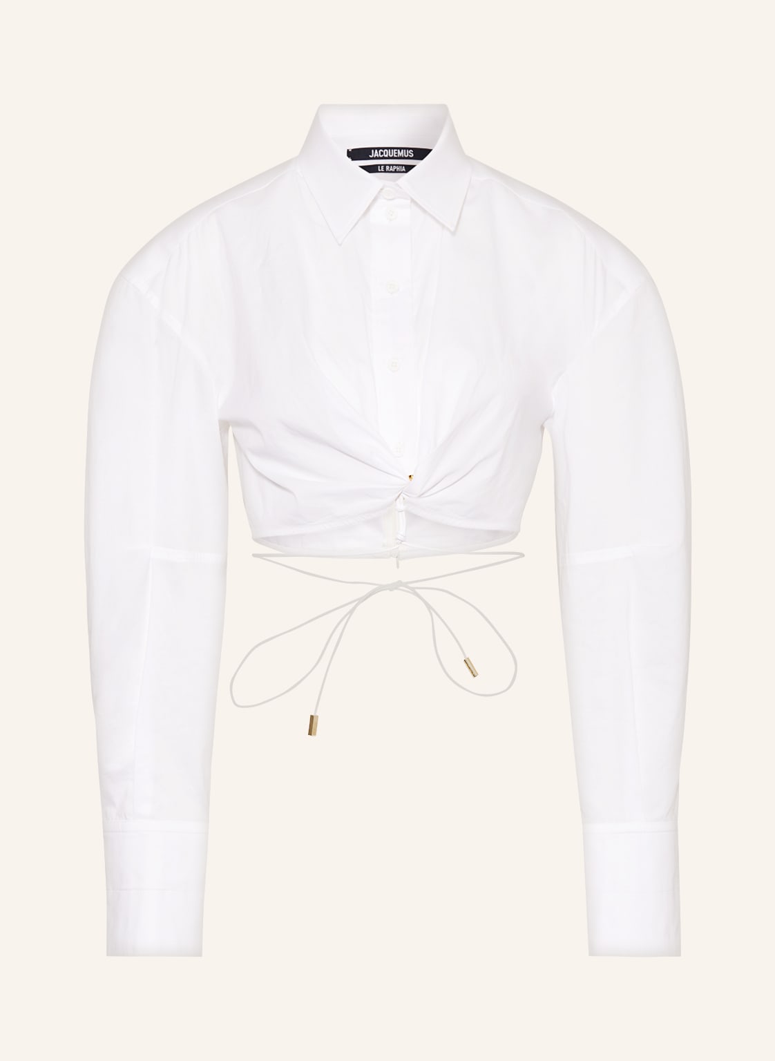 Image of Jacquemus Cropped-Hemdbluse La Chemise Plidao weiss