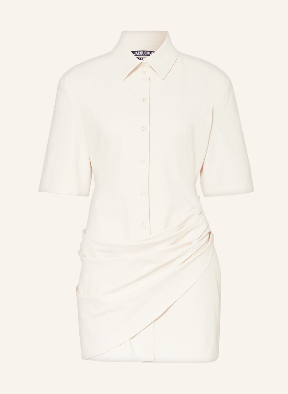 Image of Jacquemus Hemdblusenkleid La Robe Camisa Mit Cut-Out weiss