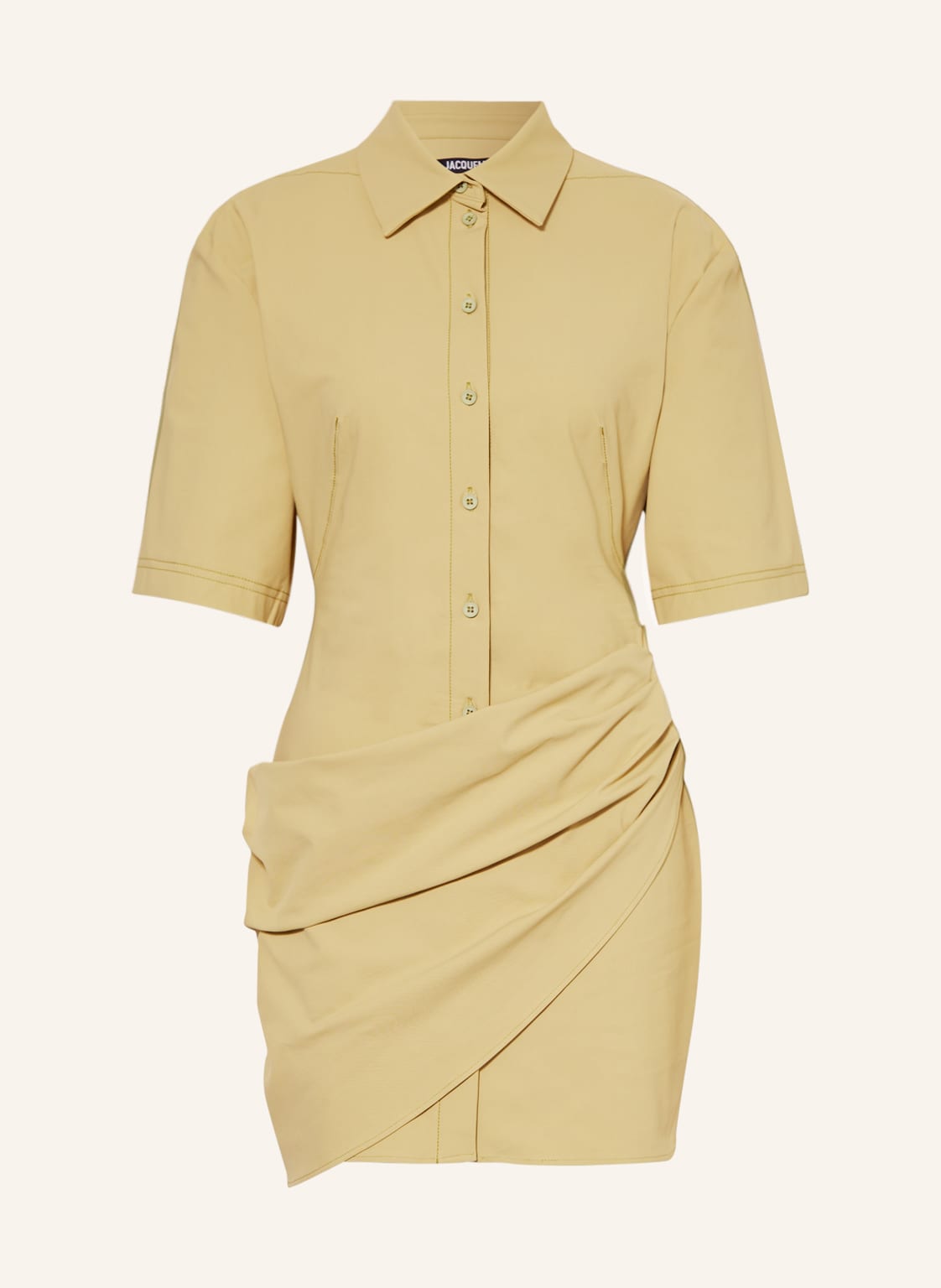 Image of Jacquemus Hemdblusenkleid La Robe Camisa Mit Cut-Out gruen