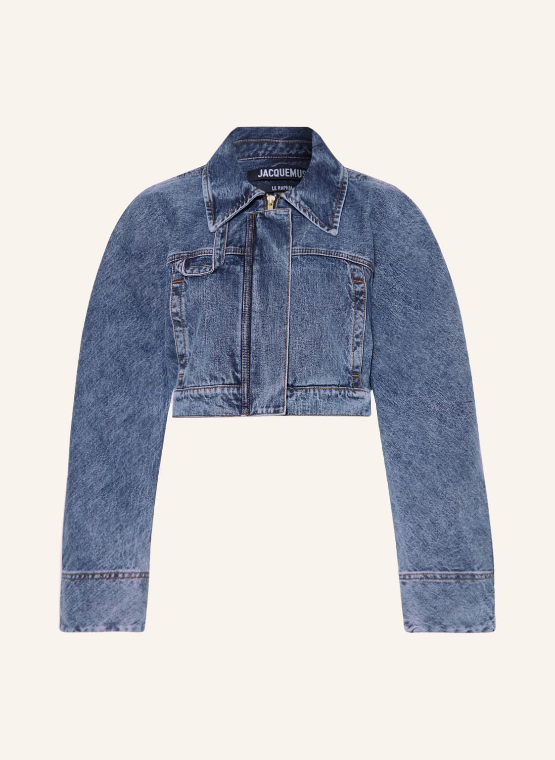 Image of Jacquemus Cropped-Jeansjacke La Veste De Nimes Meio blau