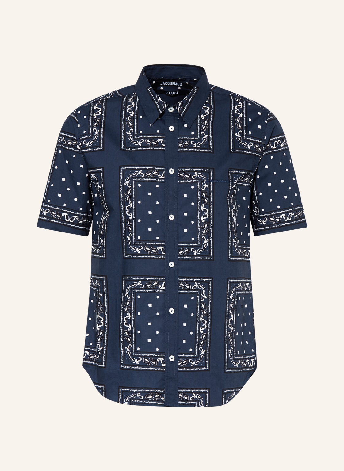 Image of Jacquemus Kurzarm-Hemd La Chemise Melo Regular Fit blau