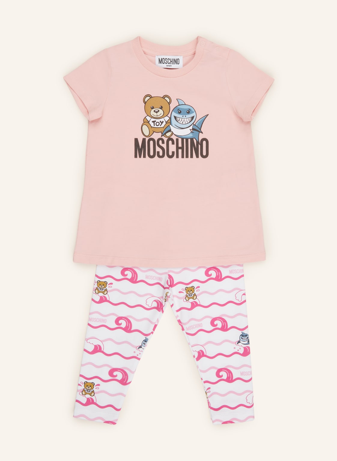 Image of Moschino Set: T-Shirt Und Leggings rosa