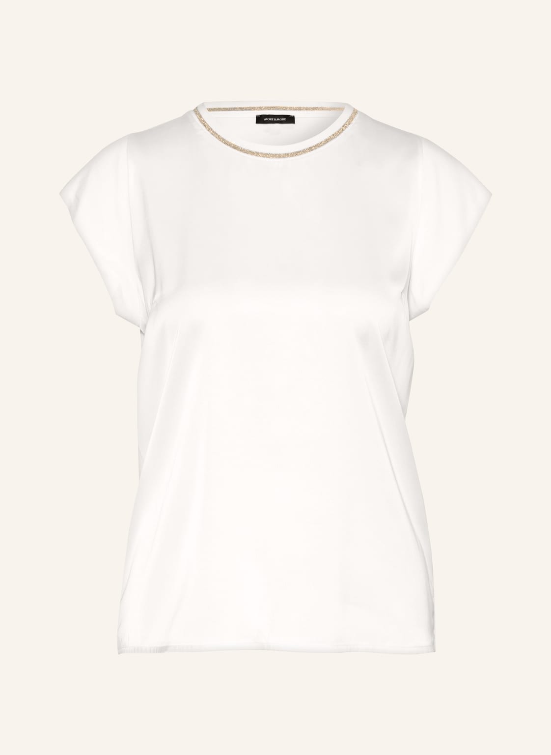 Image of More & More T-Shirt Im Materialmix Mit Glitzergarn weiss
