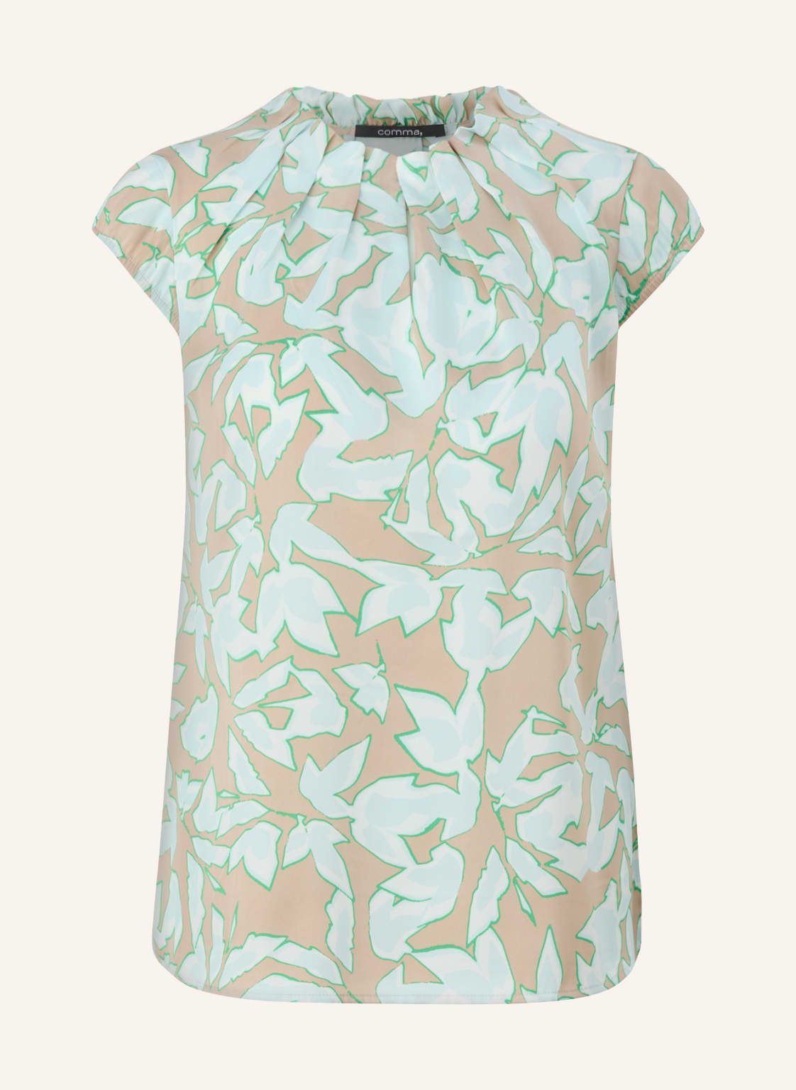 Image of Comma Blusenshirt Aus Satin beige