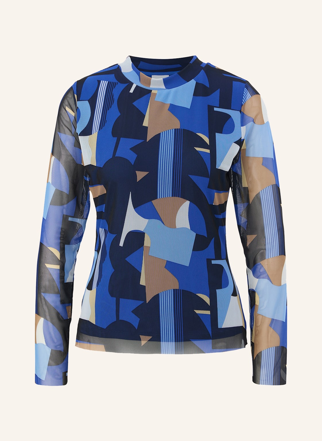 Image of S.Oliver Black Label Longsleeve Aus Mesh blau