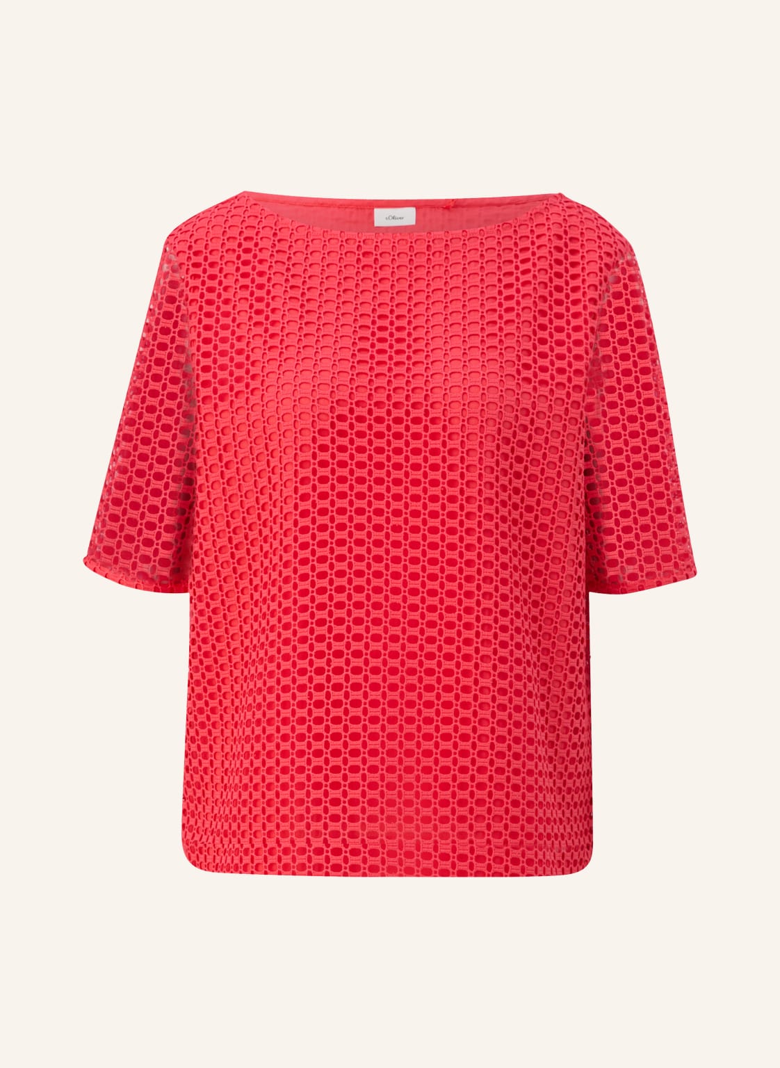 Image of S.Oliver Black Label Blusenshirt Mit Lochstickereien rot