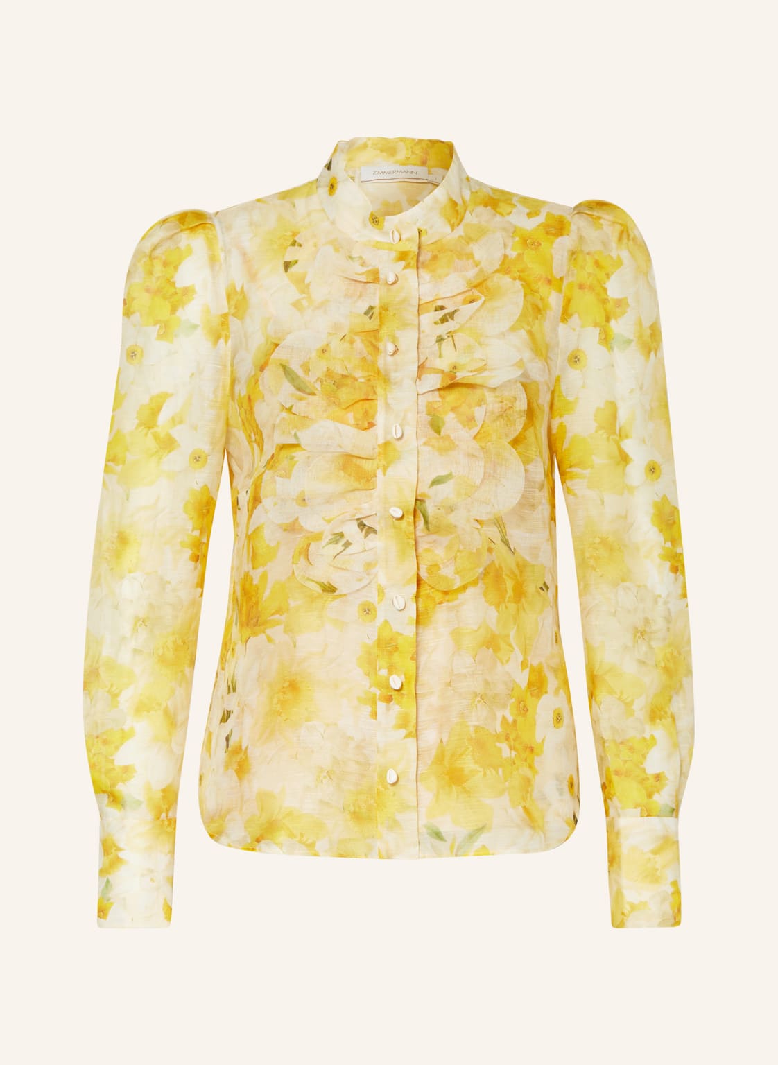 Image of Zimmermann Leinenbluse Wonderland Mit Seide gelb