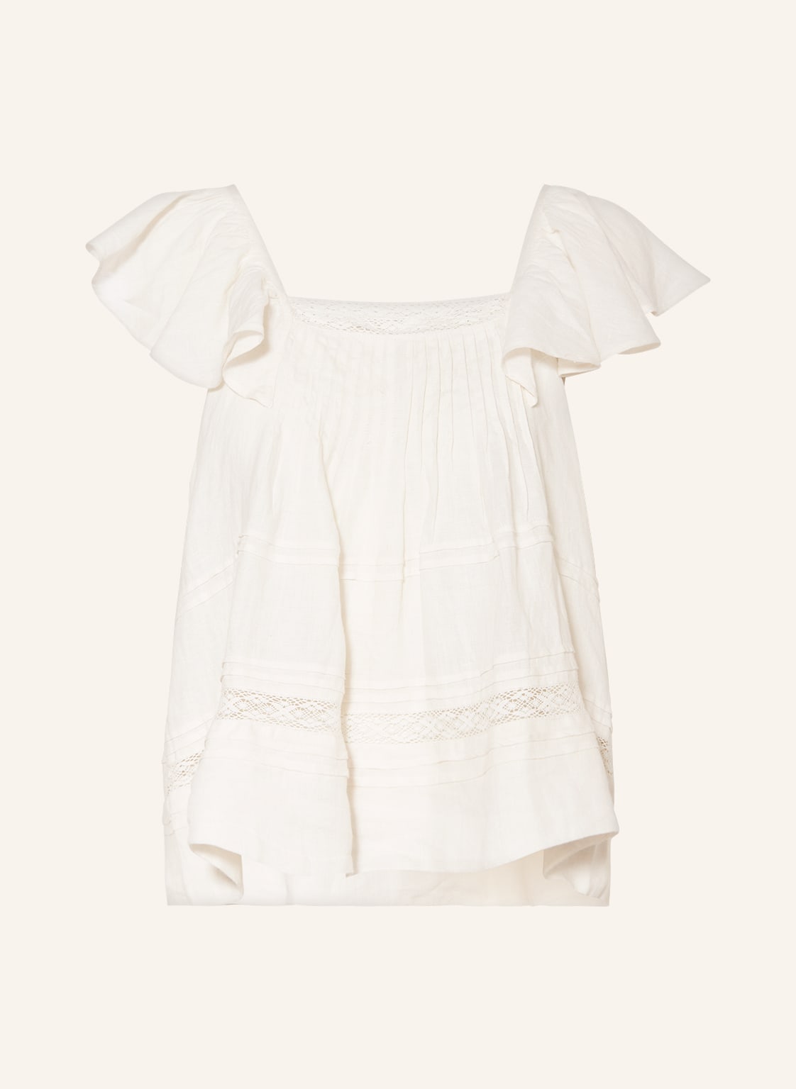 Image of Skall Studio Blusenshirt Hani Aus Leinen Mit Volants weiss