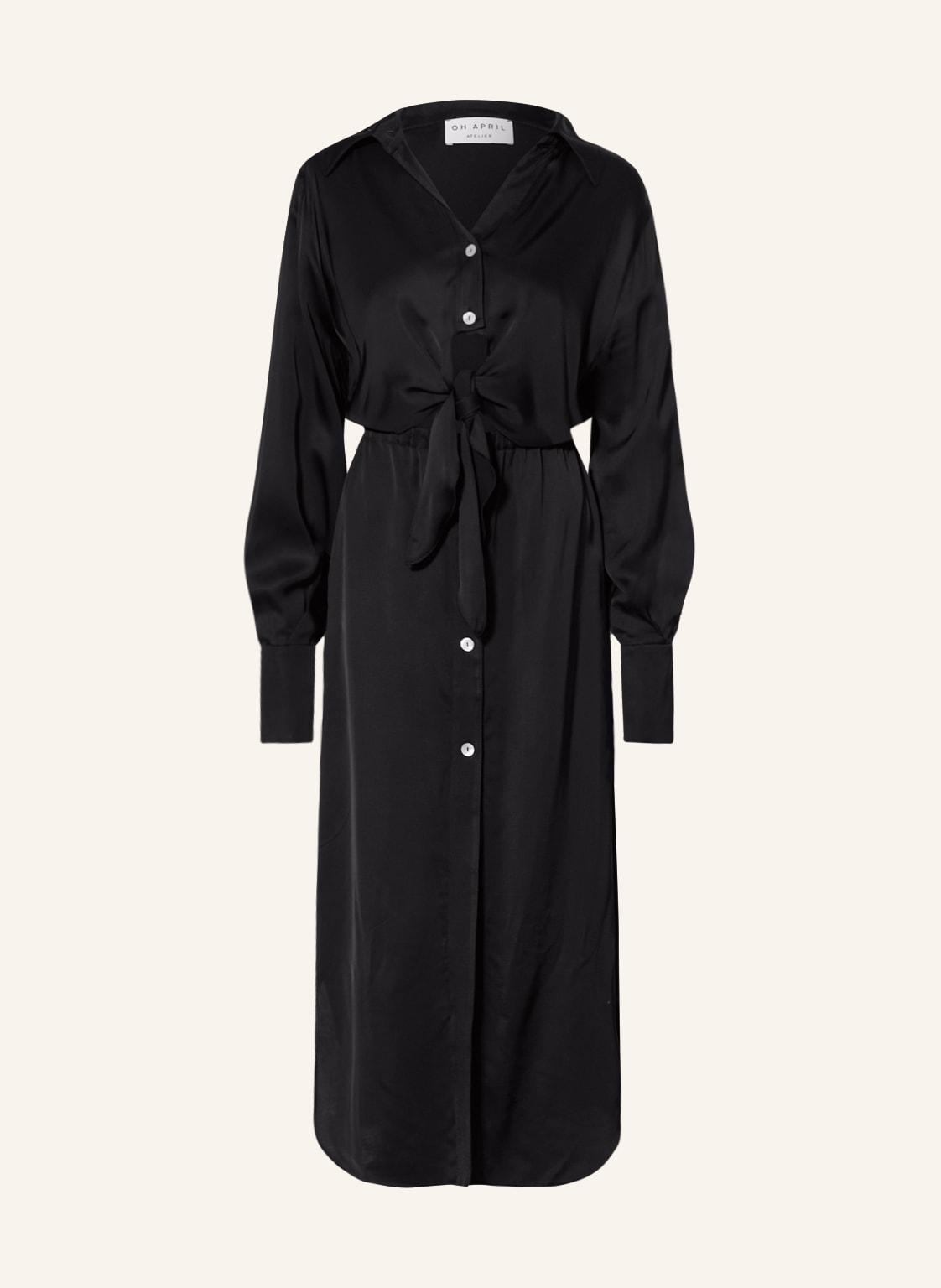 Image of Oh April Satinkleid Margot Mit Cut-Out schwarz