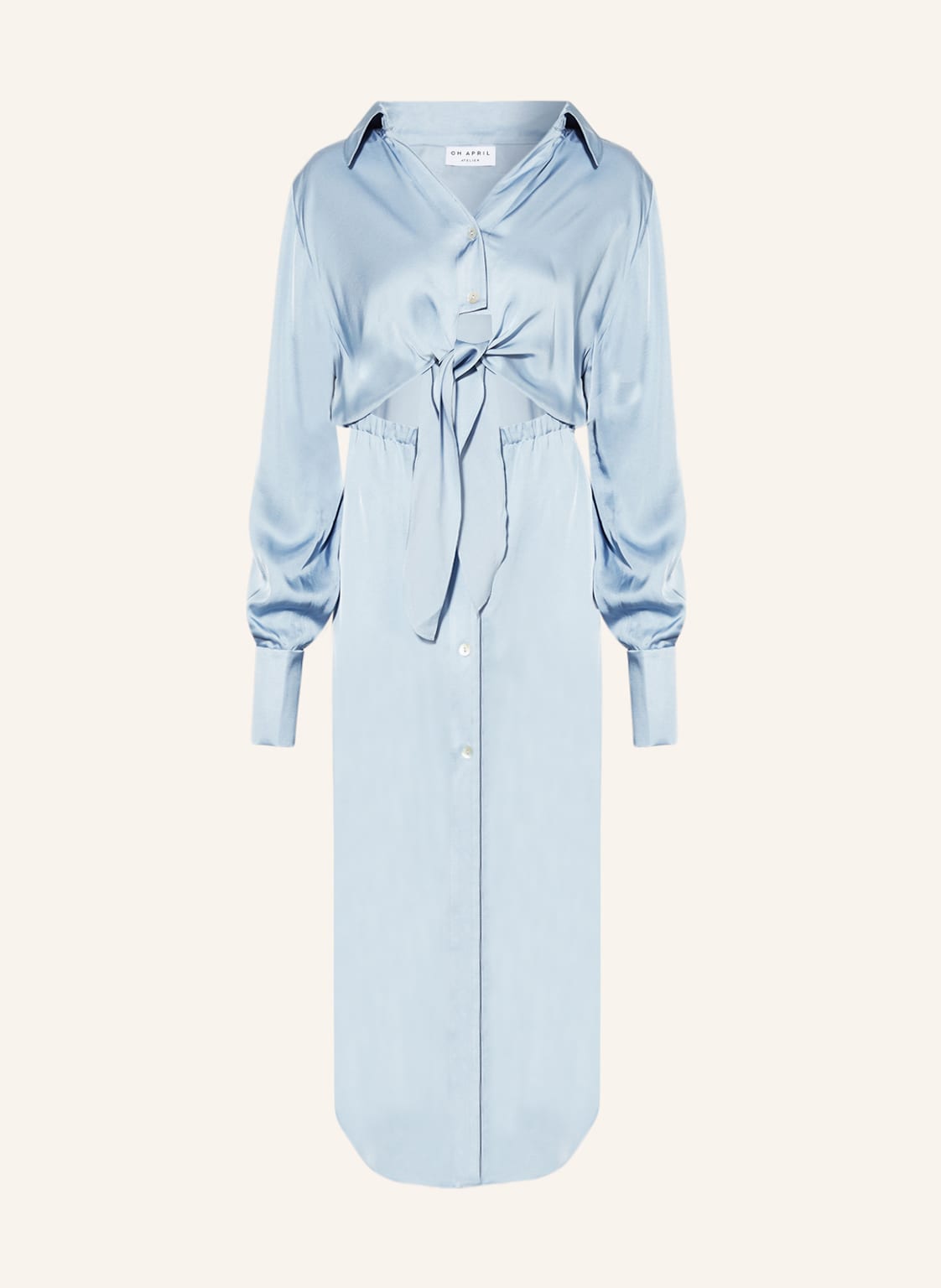 Image of Oh April Satinkleid Margot Mit Cut-Out blau