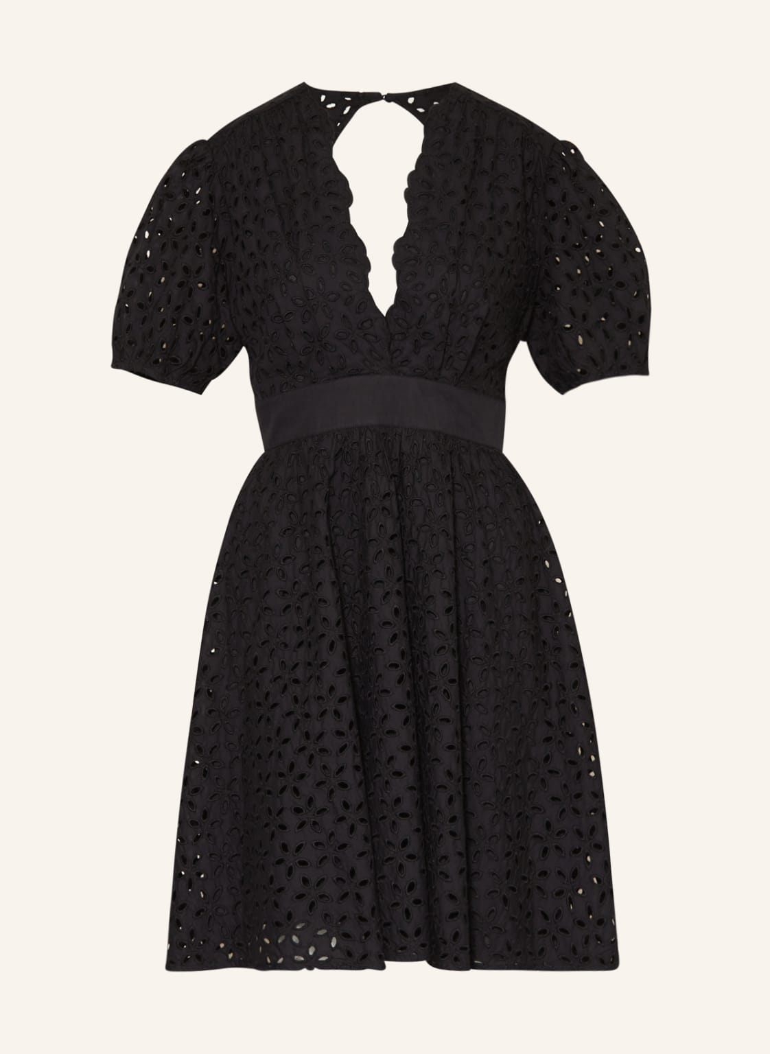 Image of Pinko Kleid Aureo Mit Lochspitze Und Stickereien schwarz