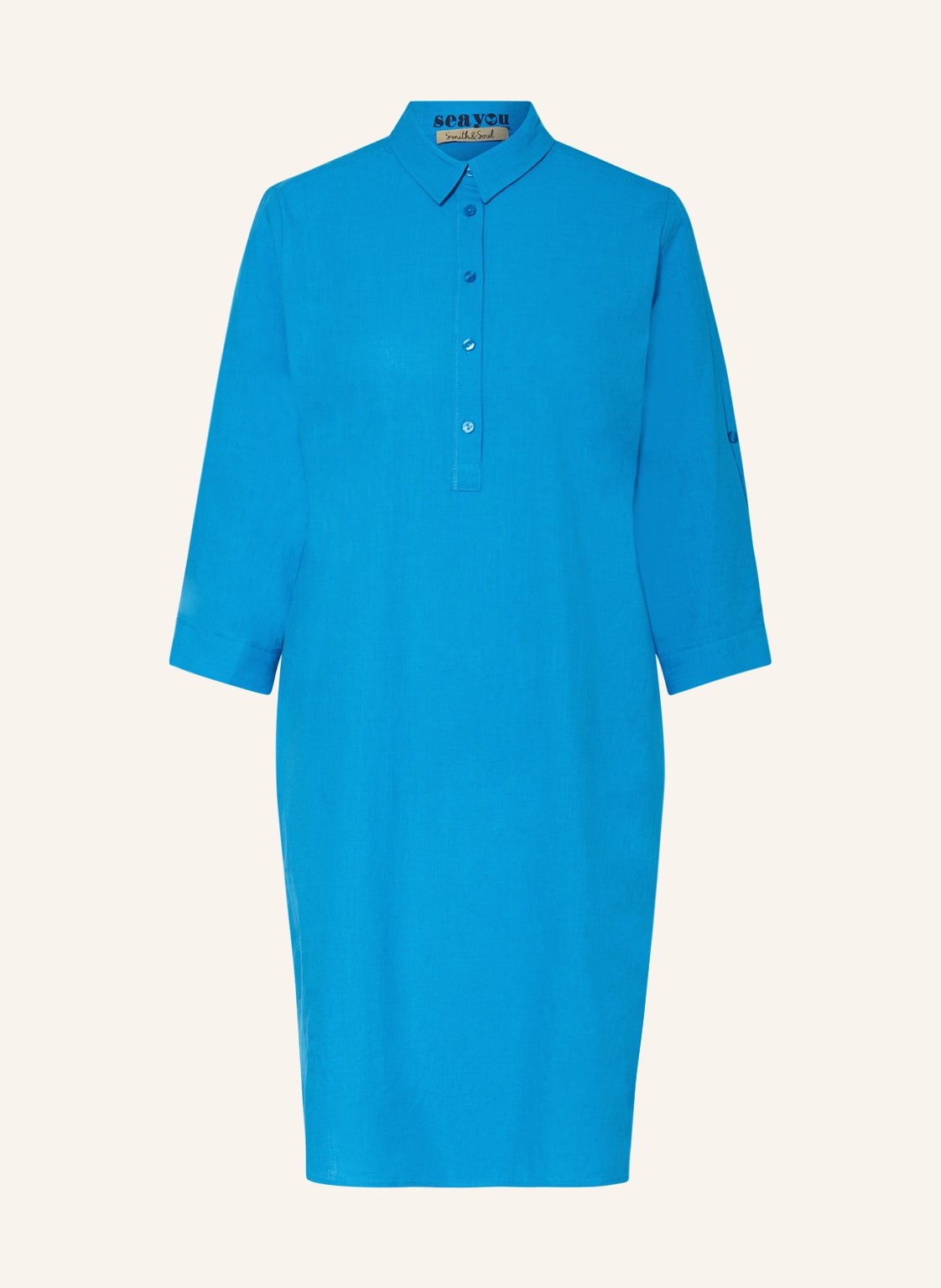 Image of Smith & Soul Kleid Mit Leinen blau