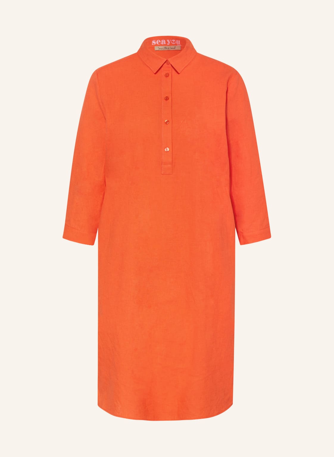Image of Smith & Soul Kleid Mit Leinen orange