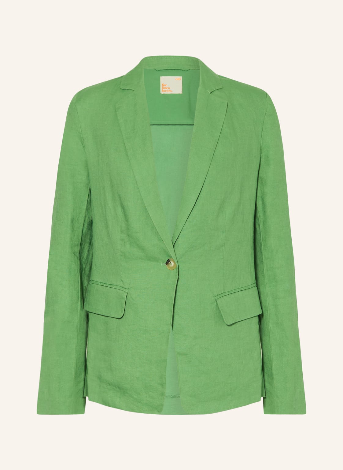Image of Oui Leinenblazer Im Materialmix gruen