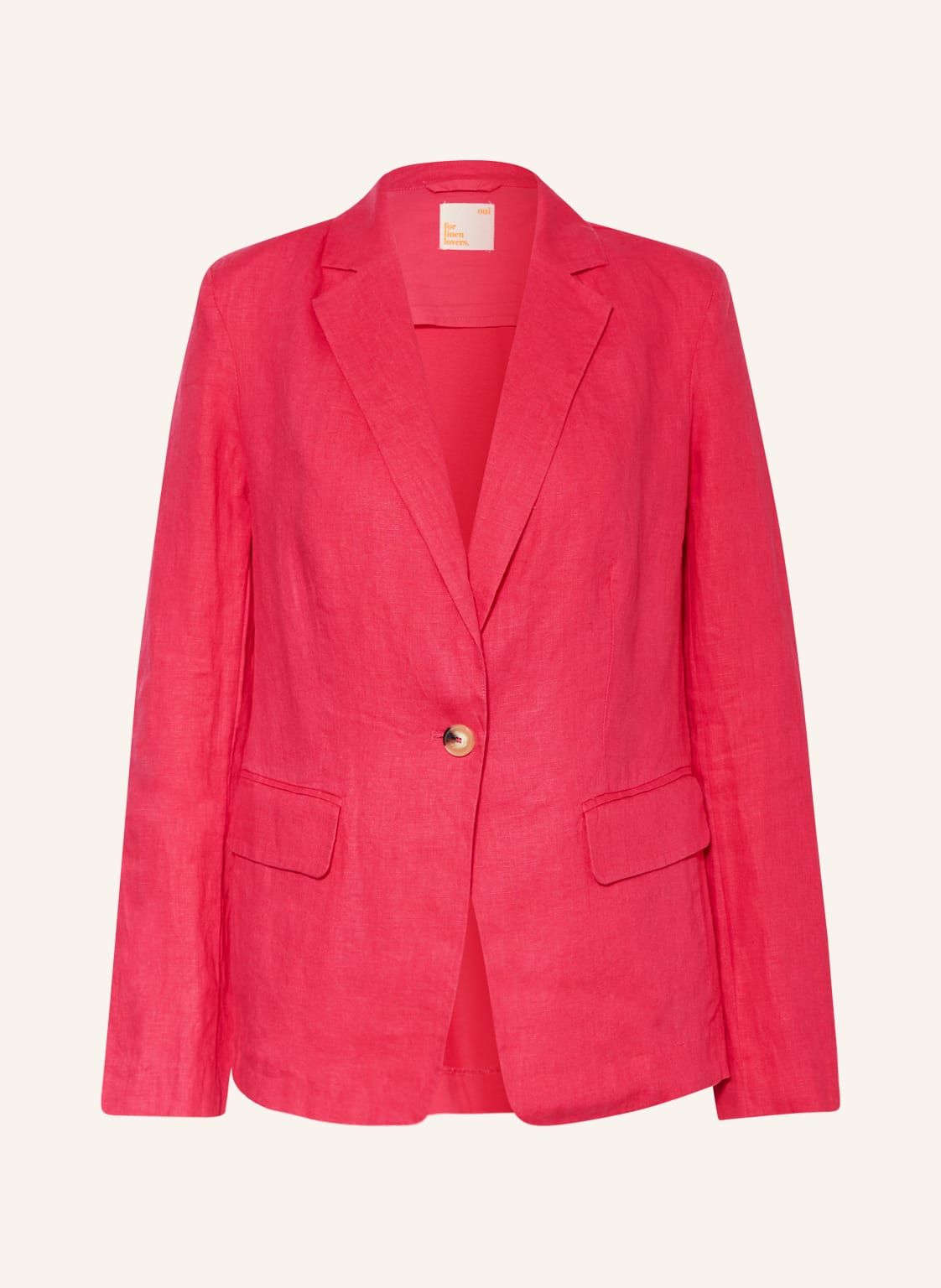 Image of Oui Leinenblazer Im Materialmix pink