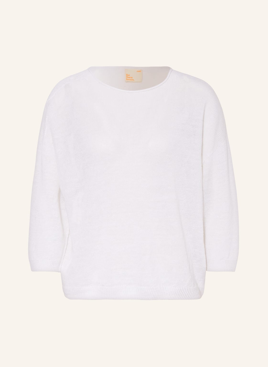 Image of Oui Leinenpullover Mit 3/4-Arm weiss