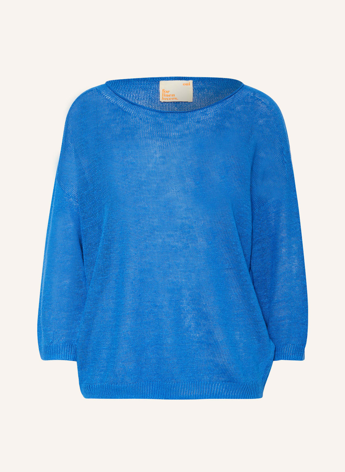 Image of Oui Leinenpullover Mit 3/4-Arm blau