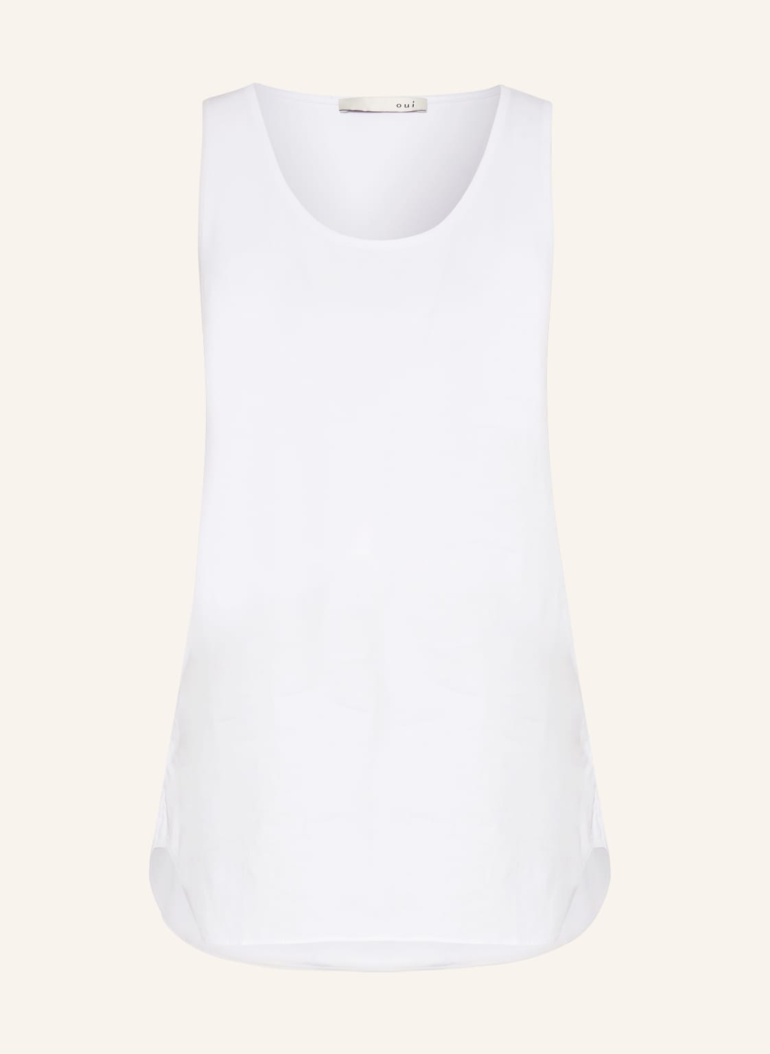 Image of Oui Top Im Materialmix weiss