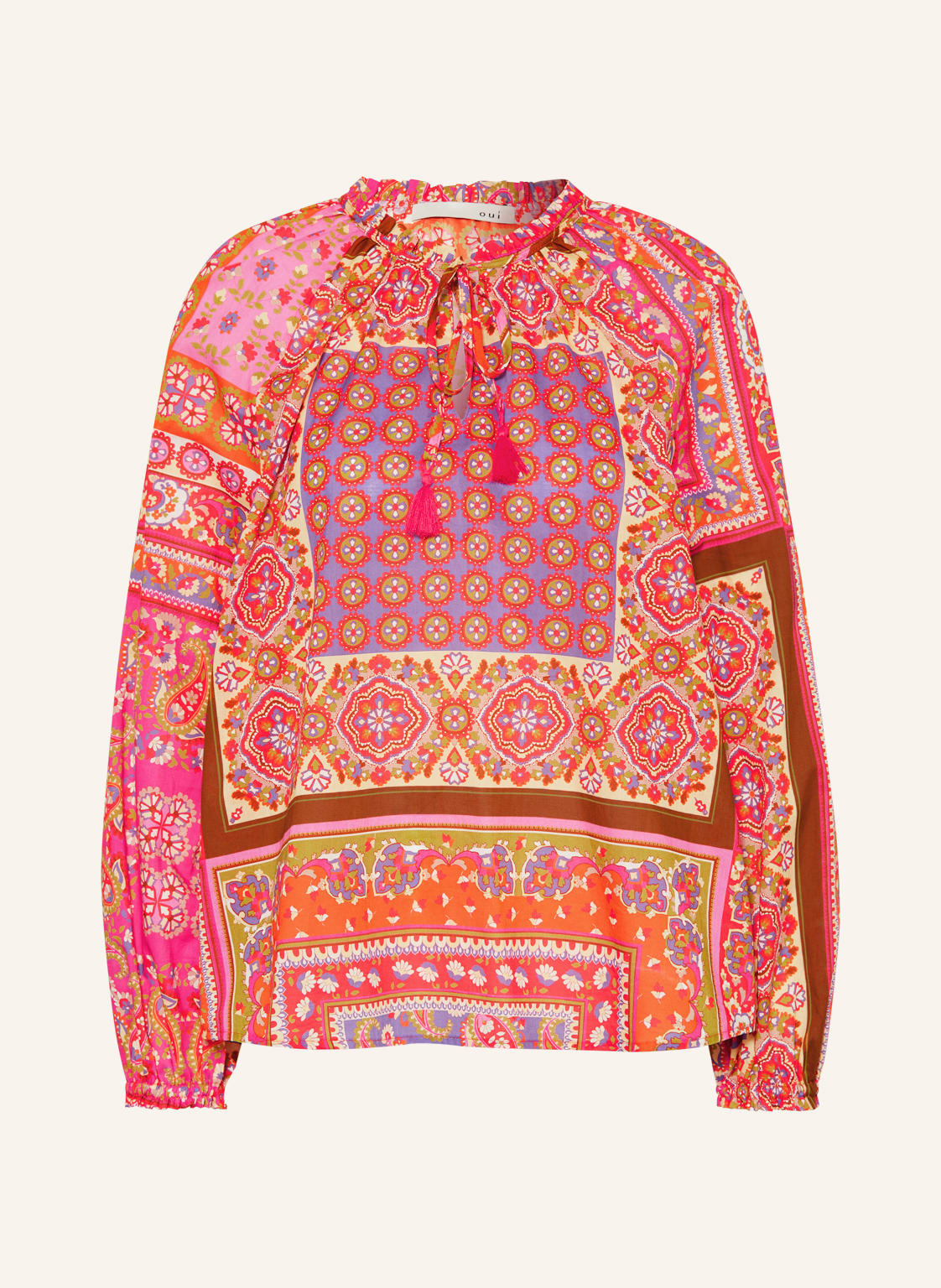 Image of Oui Blusenshirt Mit Rüschen pink