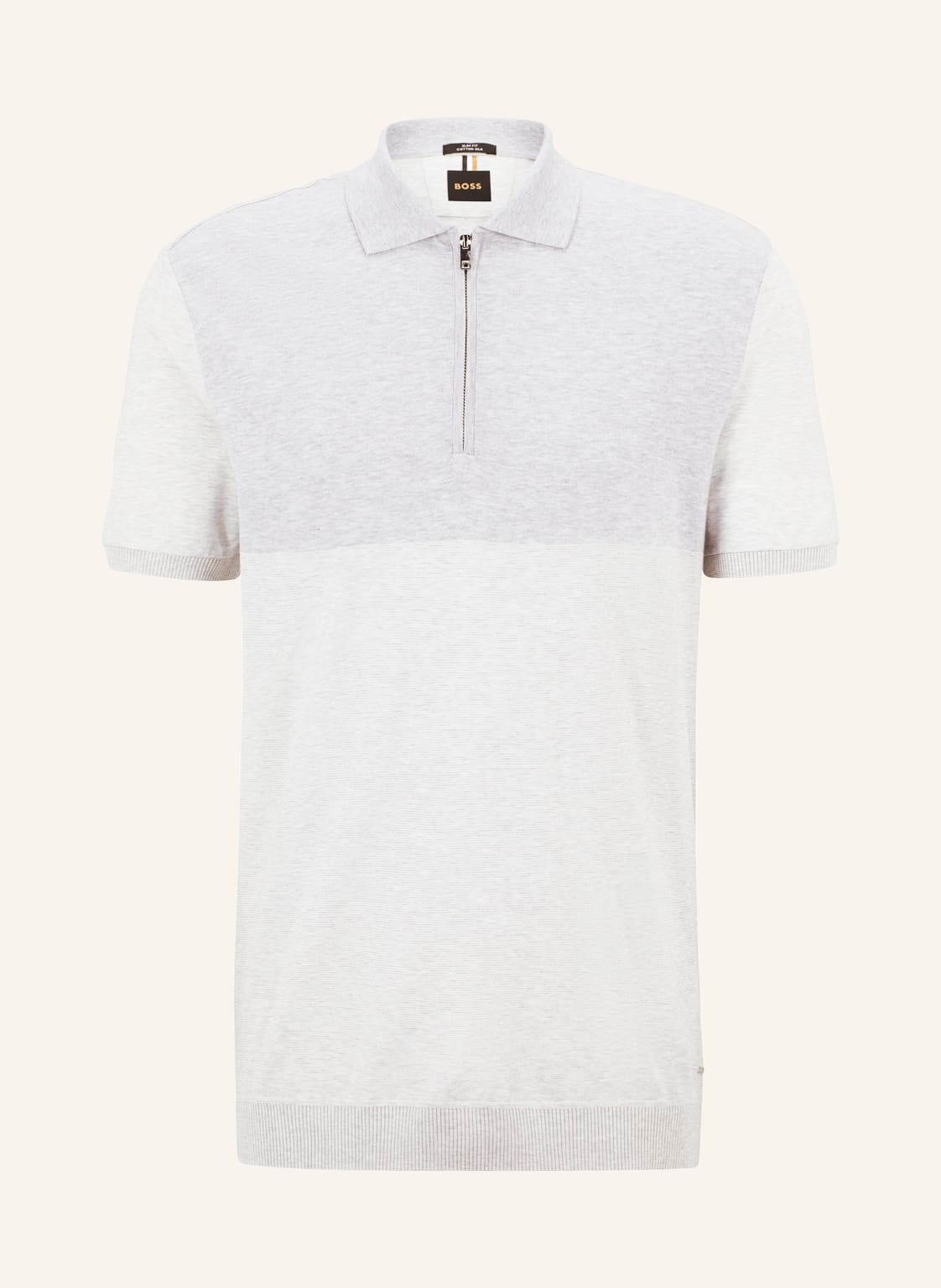 Image of Boss Poloshirt T-Preston 23 Regular Fit Mit Seide grau