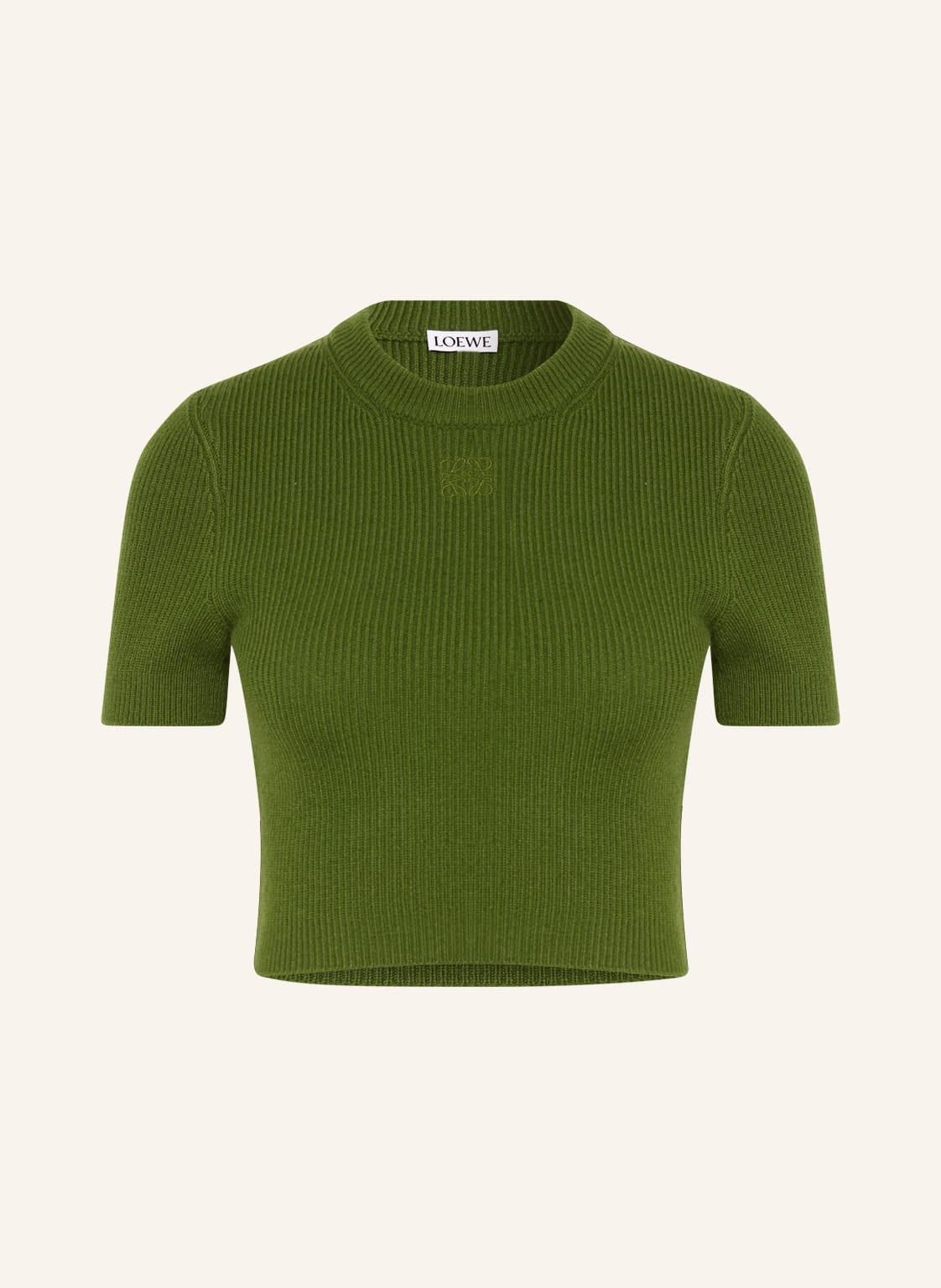 Image of Loewe Cropped-Pullover Aus Cashmere gruen