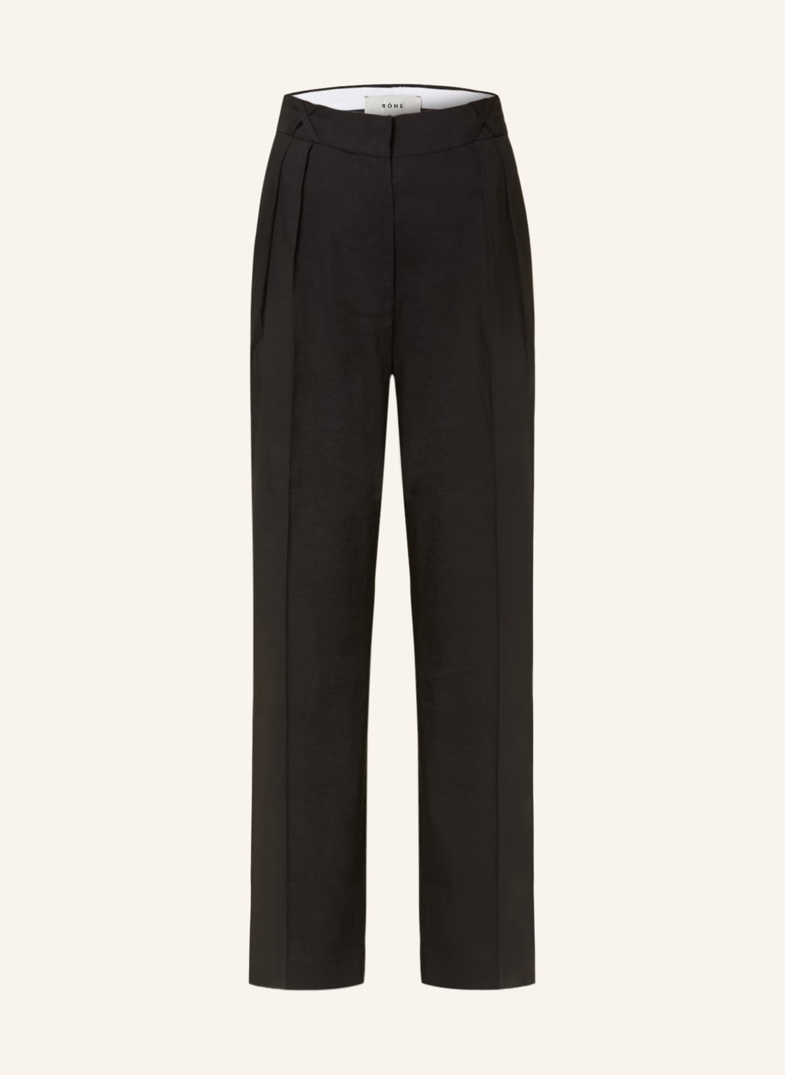 Image of Róhe Marlenehose Mit Leinen schwarz