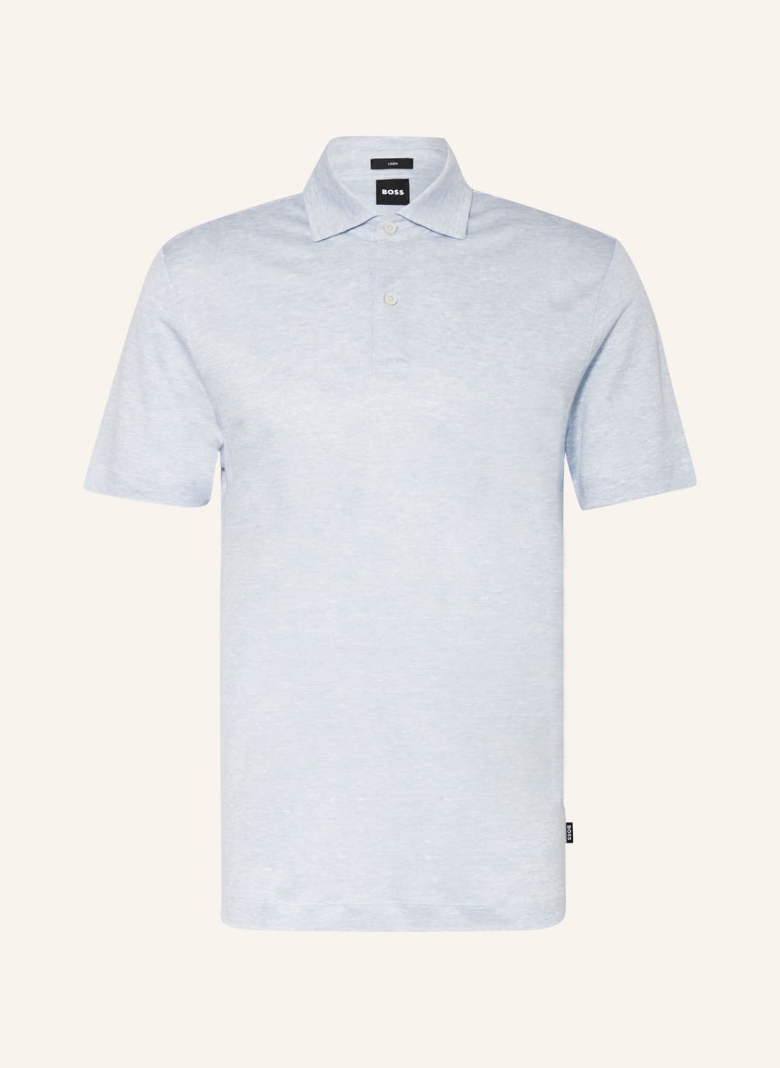 Image of Boss Jersey-Poloshirt Press Aus Leinen blau