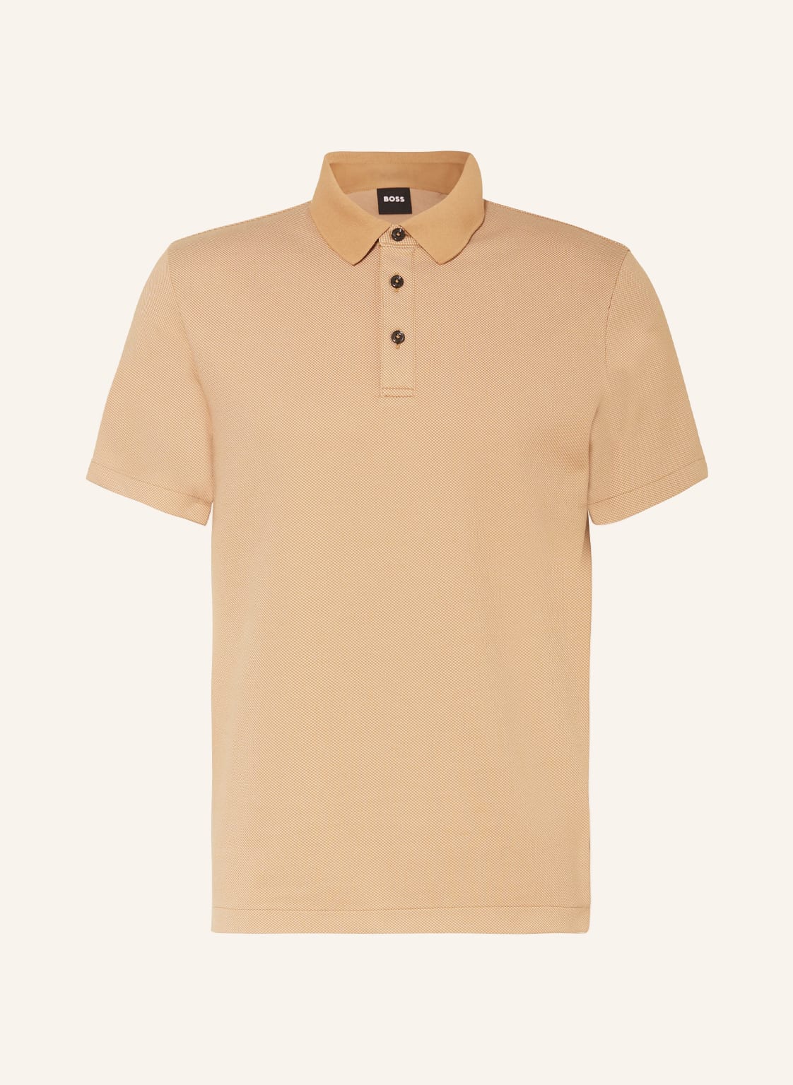 Image of Boss Piqué-Poloshirt Pitton beige